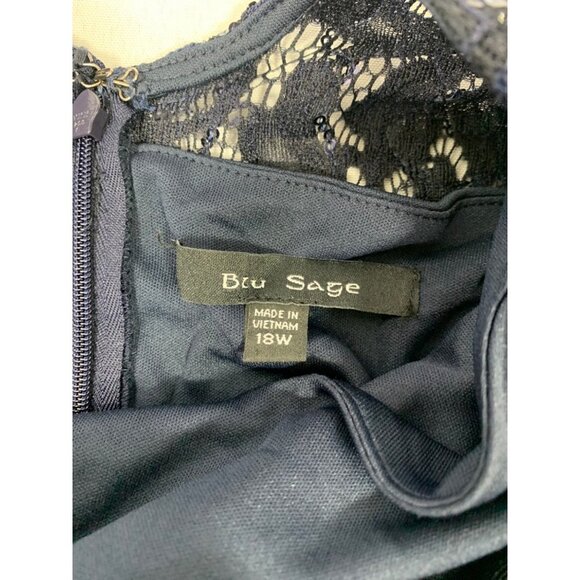 Blu Sage Women's Navy Blu Blue Elegant Gown - Picture 5 of 8